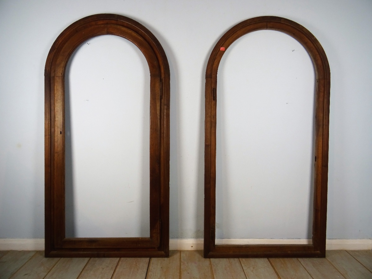 Antique Italian Walnut Arched Doorframes